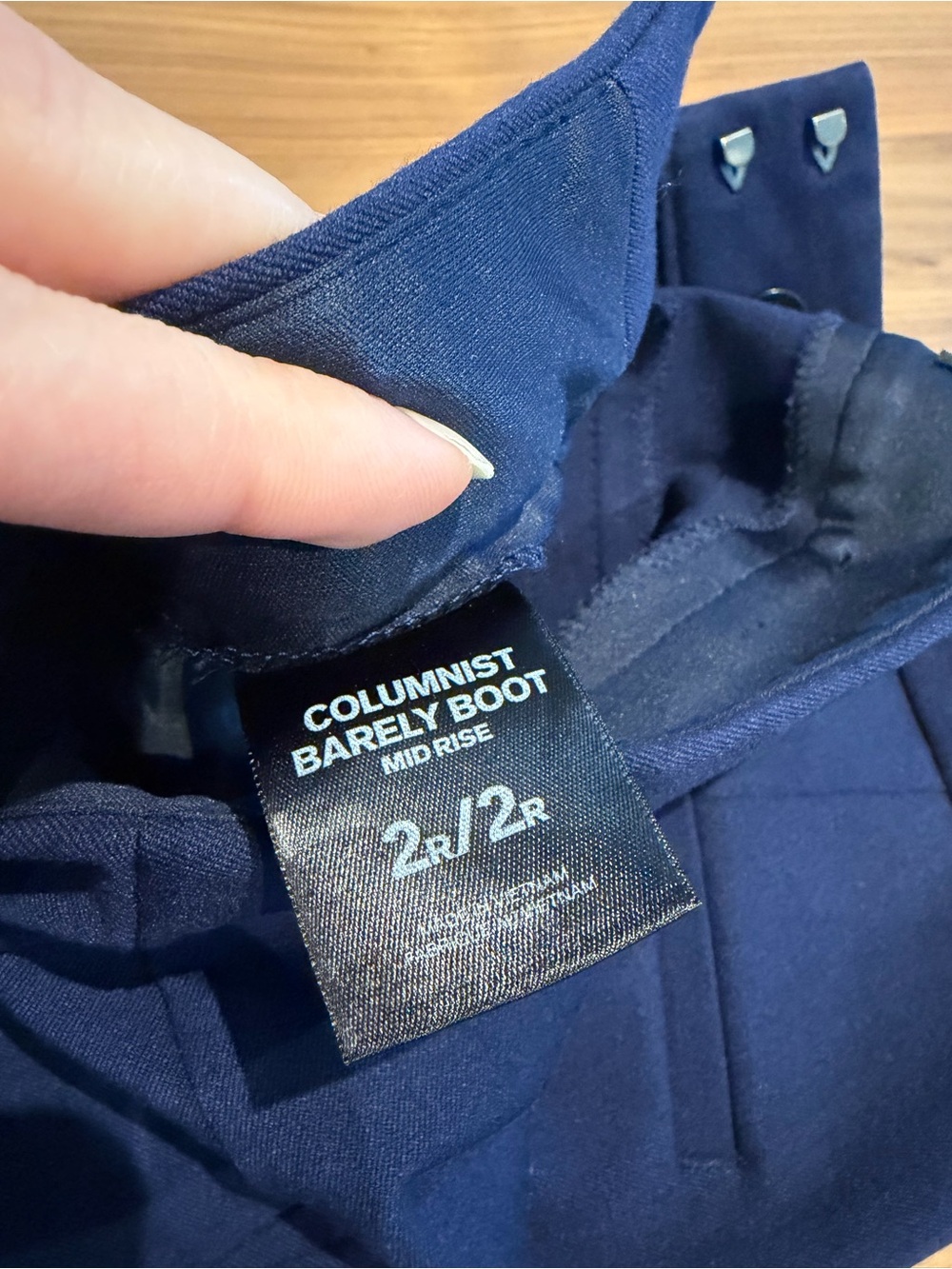Express Columnist Barely Boot Mid Rise Pant - Navy Blue